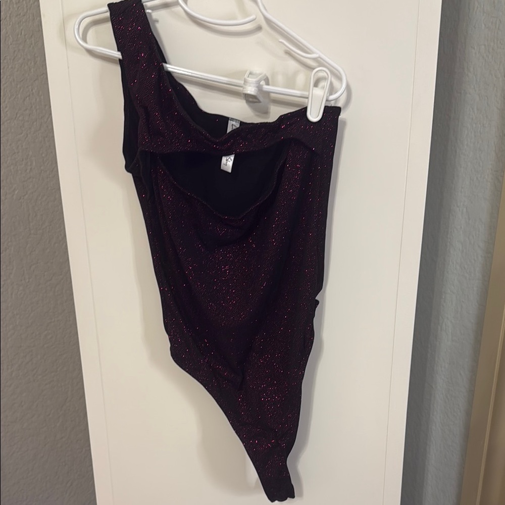 Lucy in the Sky One-Shoulder Glitter Bodysuit